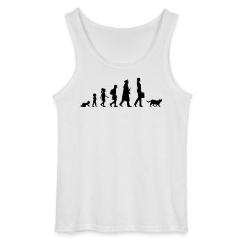 Development of the cat owner - Gildan Men’s Tank Top - white - Front - AI Model Male 185 dark (185cm)