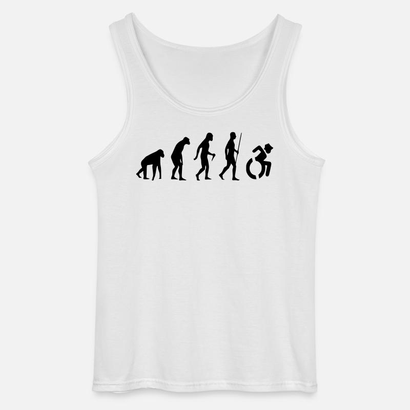 Evolution Rollstuhl. Die Rollstuhl-Evolution * - Gildan Männer Tank Top - Weiß