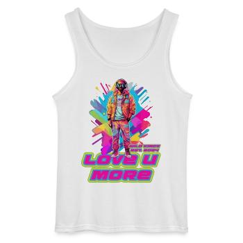 Love - Gildan Men’s Tank Top - white - Front - AI Model Male 185 dark (185cm)