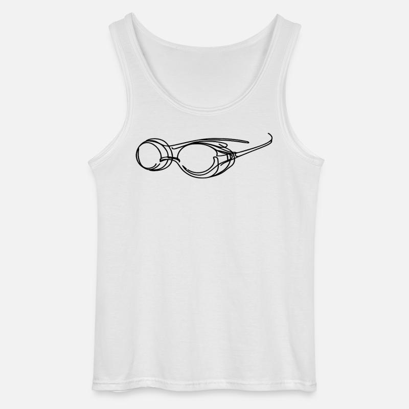 Schwimmbrille Grafik - Gildan Männer Tank Top - Weiß