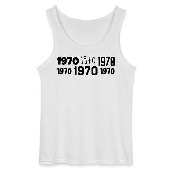 1970 - Awesome since 1970 - Gildan Men’s Tank Top - white - Front - AI Model Male 185 dark (185cm)