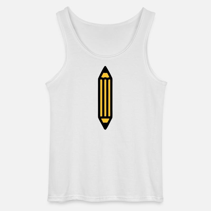 Pencil Writing Author Art - Gildan Men’s Tank Top - white