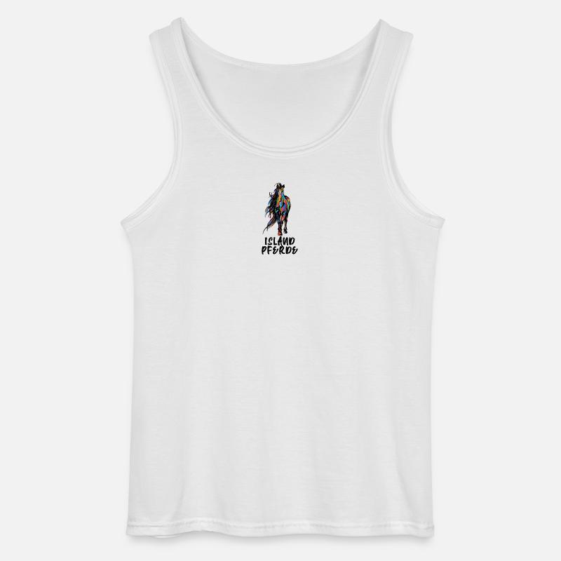 Cool Isländer Pferde Statement Islandpferde - Gildan Männer Tank Top - Weiß