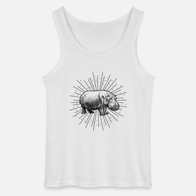 Nilpferd - Gildan Männer Tank Top - Weiß