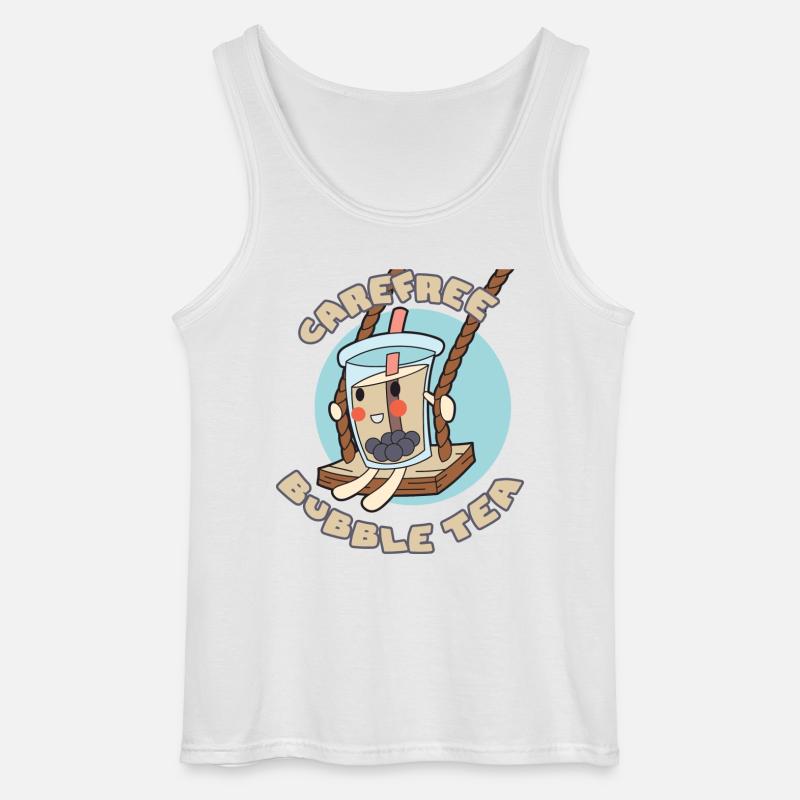 Sorgloser Bubble Tea - Gildan Männer Tank Top - Weiß