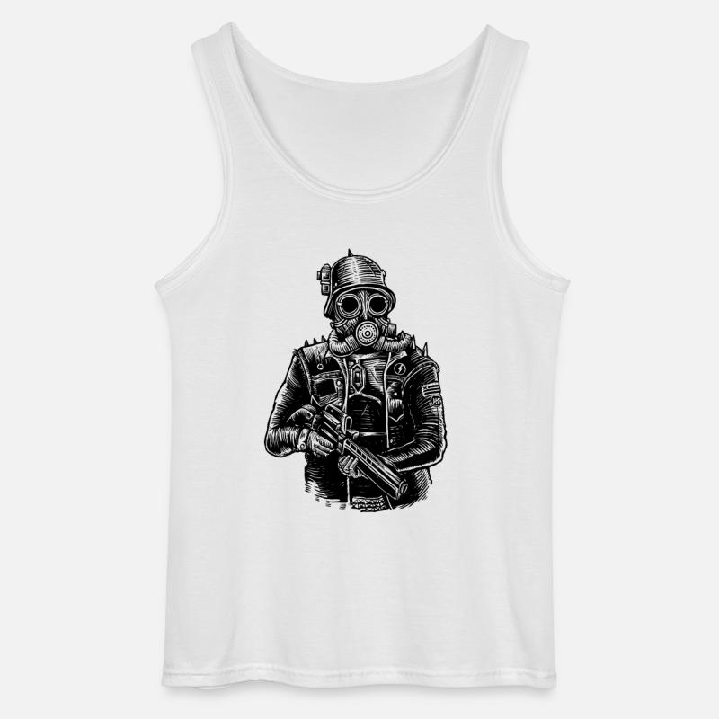 Steampunk Soldier - Gildan tanktop til mænd - hvid