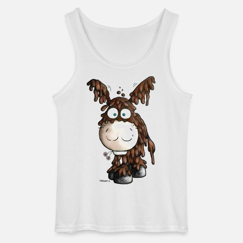 Drolliger Poitou Esel - Eselchen - Gildan Männer Tank Top - Weiß