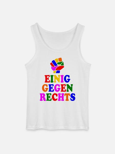 Einig gegen rechts - Gildan Männer Tank Top - Weiß
