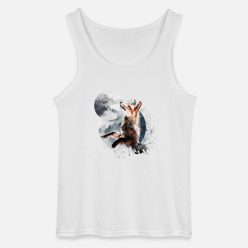 Fuchs im Mondschein - Gildan Männer Tank Top - Weiß