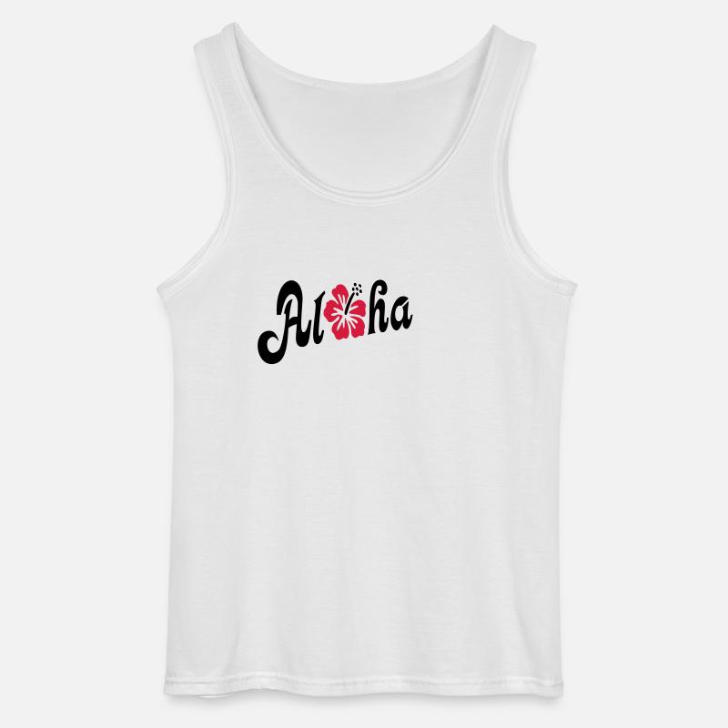 Aloha fleur d'hibiscus - Débardeur Gildan Homme - blanc