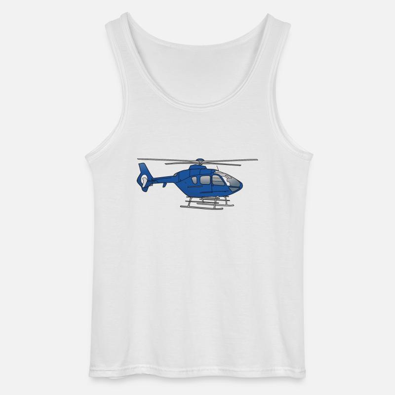 Blauer Hubschrauber Helikopter - Gildan Männer Tank Top - Weiß