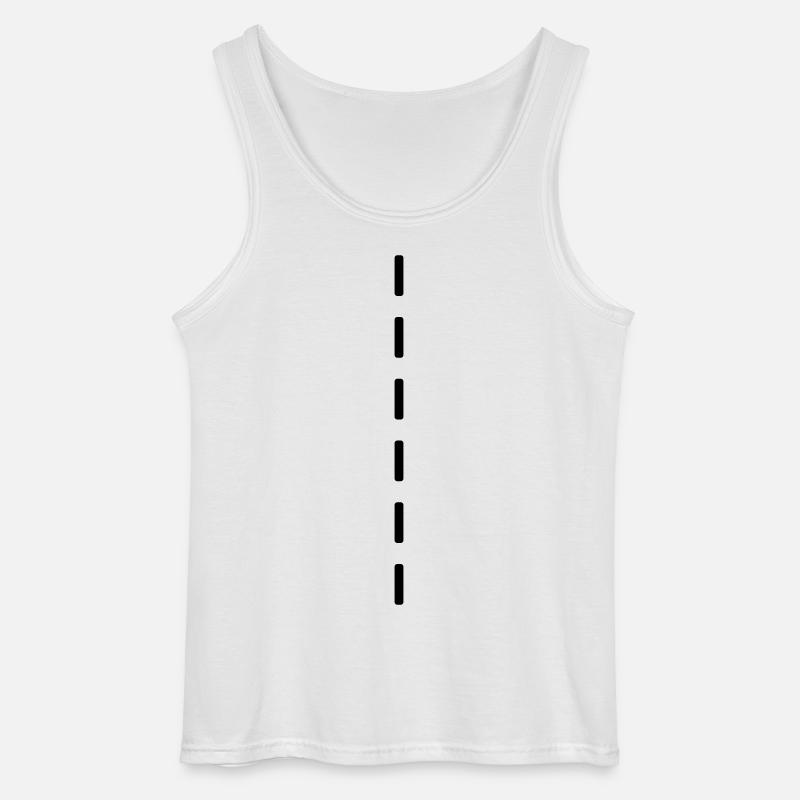 Strichellinie / dashed (1c) - Gildan Männer Tank Top - Weiß
