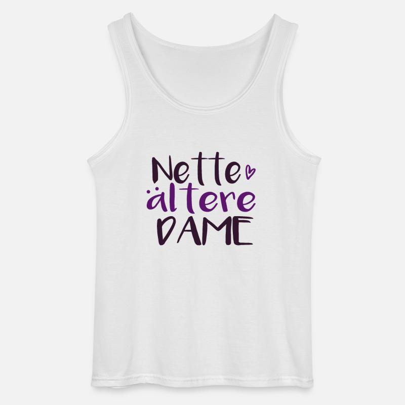 Nette alte Dame - Gildan Männer Tank Top - Weiß