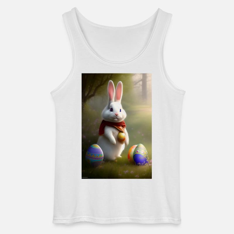 Osterhase mit Oster Eier - Gildan Männer Tank Top - Weiß