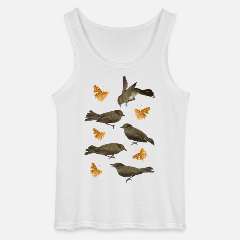 Blackcap with C-butterfly - Gildan Men’s Tank Top - white