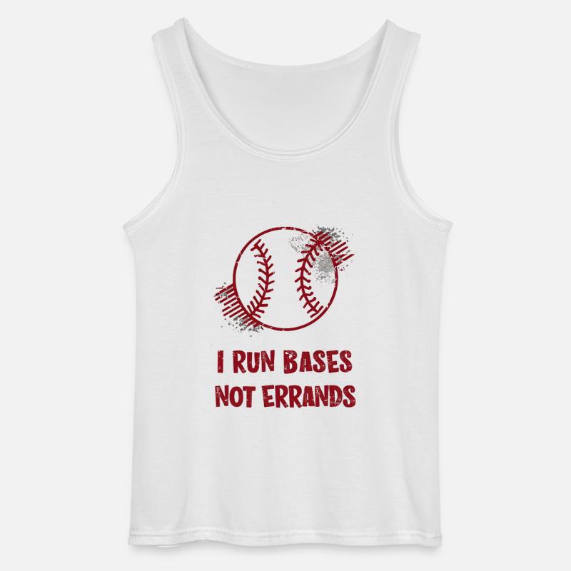 I Run Bases Not Errands Baseball - Gildan Männer Tank Top - Weiß