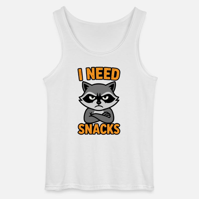 Grummelnder Waschbär I need Snacks - Gildan Männer Tank Top - Weiß