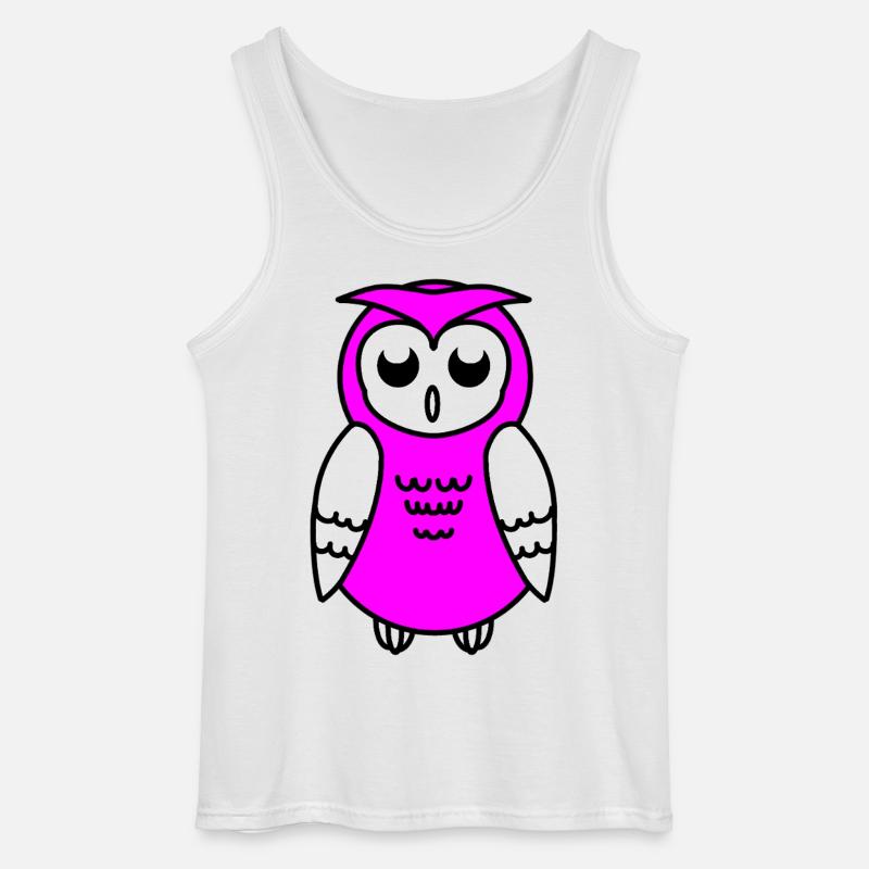 Eule - Gildan Männer Tank Top - Weiß