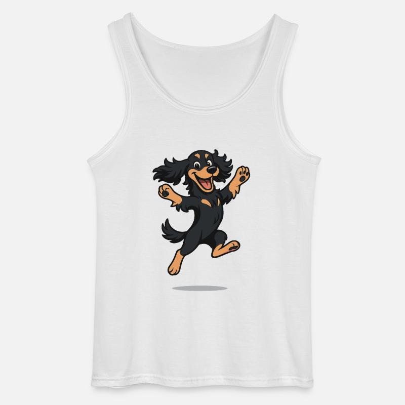 Hüpfender Cartoon Cocker Spaniel - Gildan Männer Tank Top - Weiß