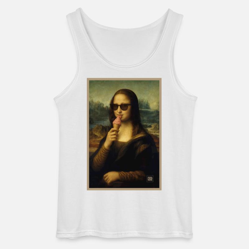 Mona Lisa leckt Eiscreme - Gildan Männer Tank Top - Weiß