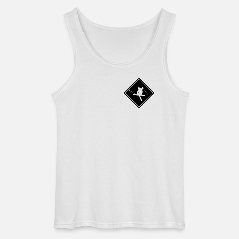 Ski Schild - Gildan Männer Tank Top - Weiß