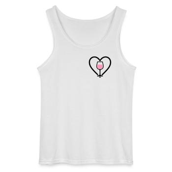 Cœur + Vin Rosé – Rosé Lover - Débardeur Gildan Homme - blanc - Devant - AI Model Male 185 dark (185cm)