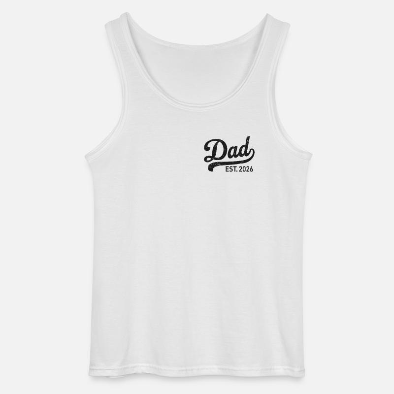 Dad Est. 2026 Retro Script - Gildan Men’s Tank Top - white