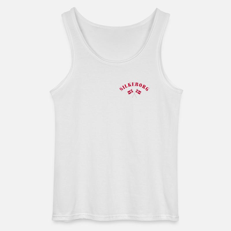 Silkeborg Dänemark Flaggen Design - Gildan Männer Tank Top - Weiß