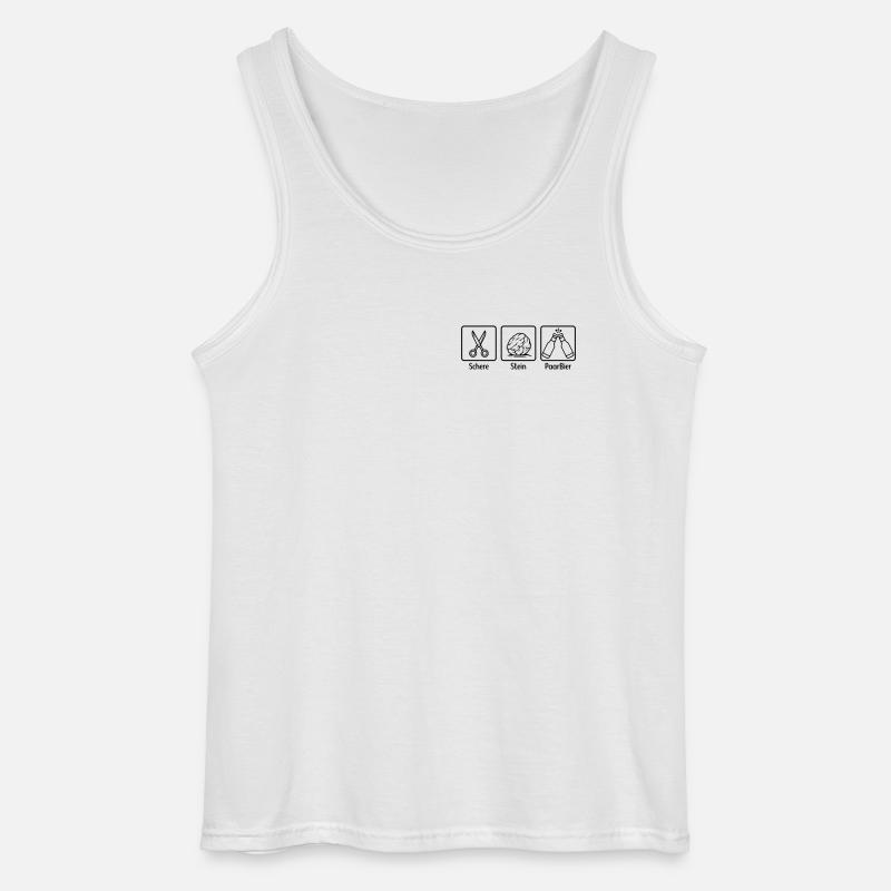 Schere Stein Papier - Paar Bier - Gildan Männer Tank Top - Weiß