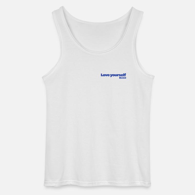 Love yourself - Statement Desing - Gildan Männer Tank Top - Weiß