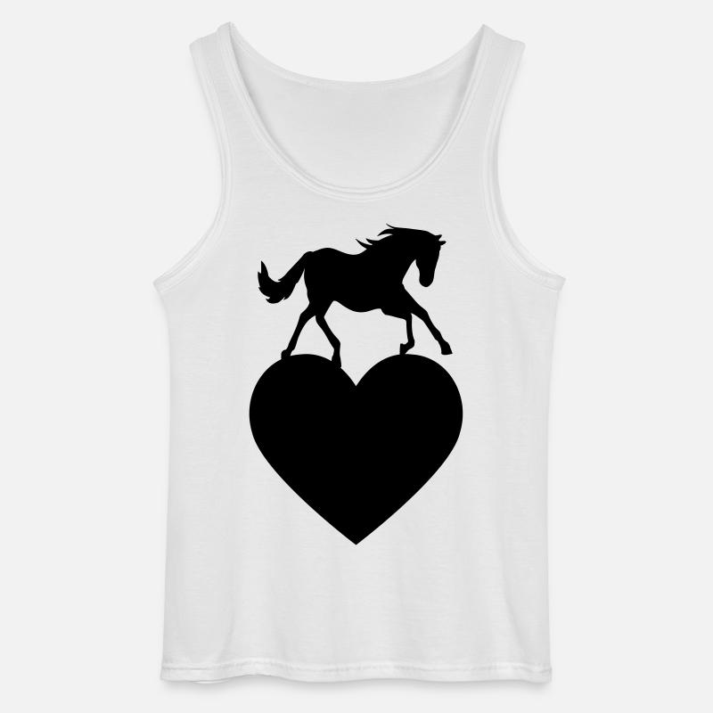 Pferd mit Herz - Gildan Männer Tank Top - Weiß