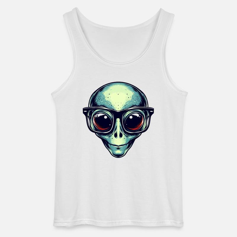 Nerdiges Alien mit Brille - Gildan Männer Tank Top - Weiß