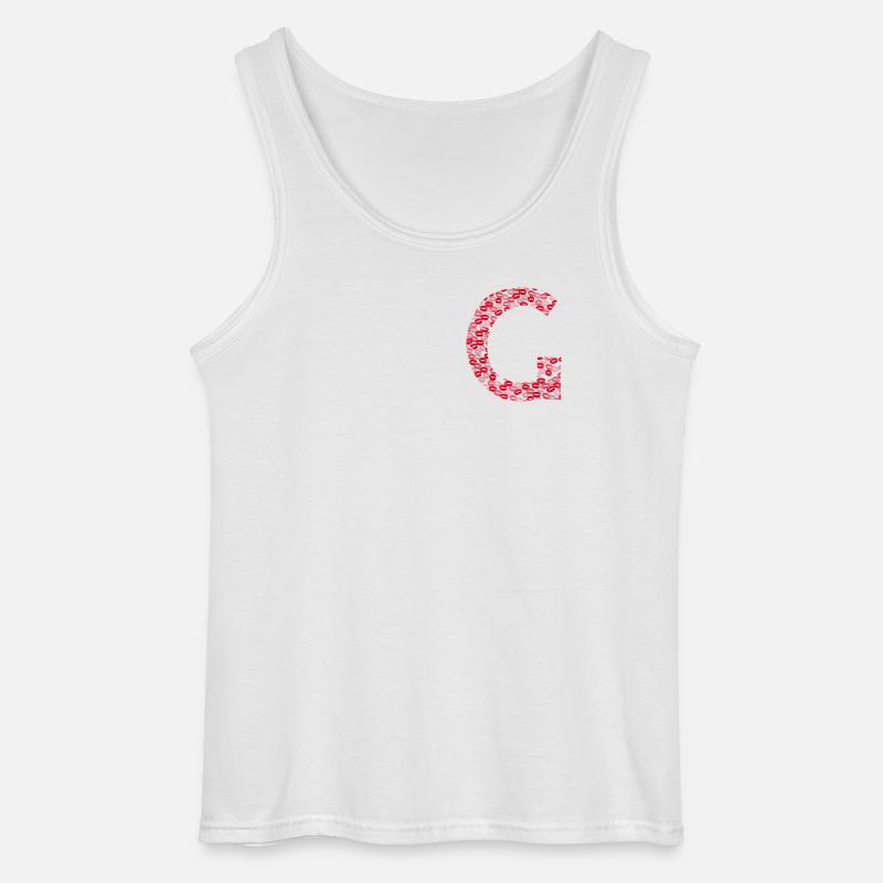 Lettera G - camicia bacio - Canotta da uomo Gildan - bianco