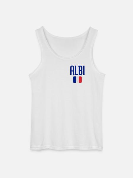Albi France Flag Emblem - Gildan Men’s Tank Top - white