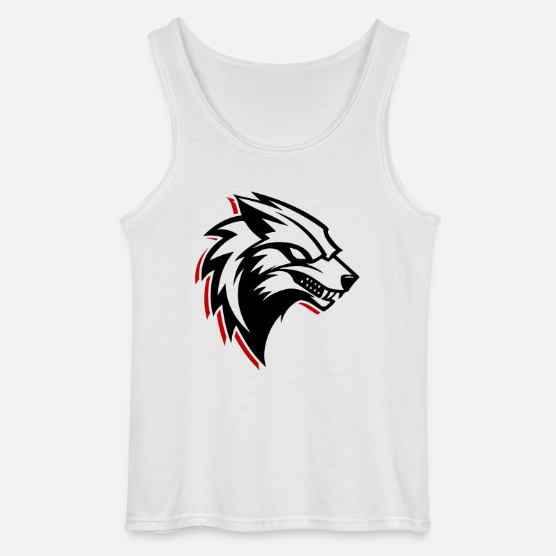 Wolf Logo - Gildan Männer Tank Top - Weiß