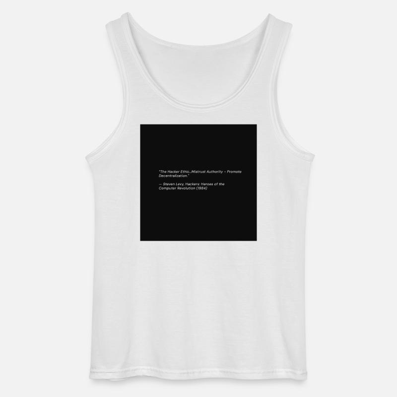 Hacker-Ethik-Zitat über Black - Gildan Männer Tank Top - Weiß