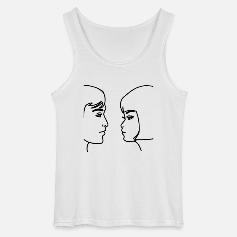 2 Gesichter - Gildan Männer Tank Top - Weiß