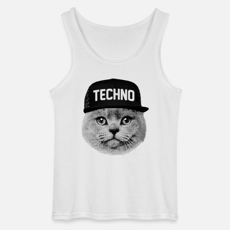 Technokatze - Gildan Männer Tank Top - Weiß