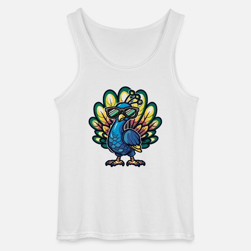 Pfau Vogel Cool Comic - Gildan Männer Tank Top - Weiß
