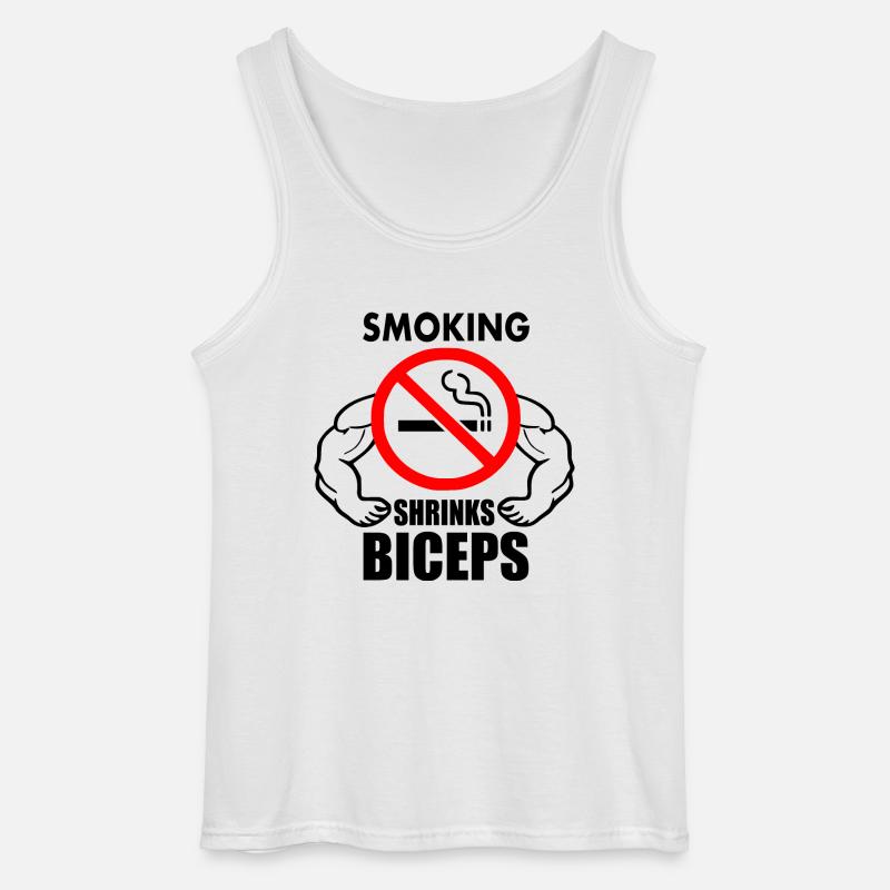 Smoking shrinks the biceps - Gildan Männer Tank Top - Weiß