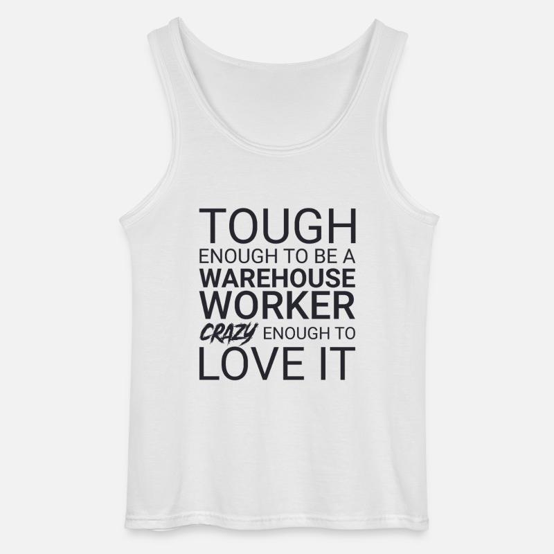 Warehouse Worker Crazy - Gildan Männer Tank Top - Weiß