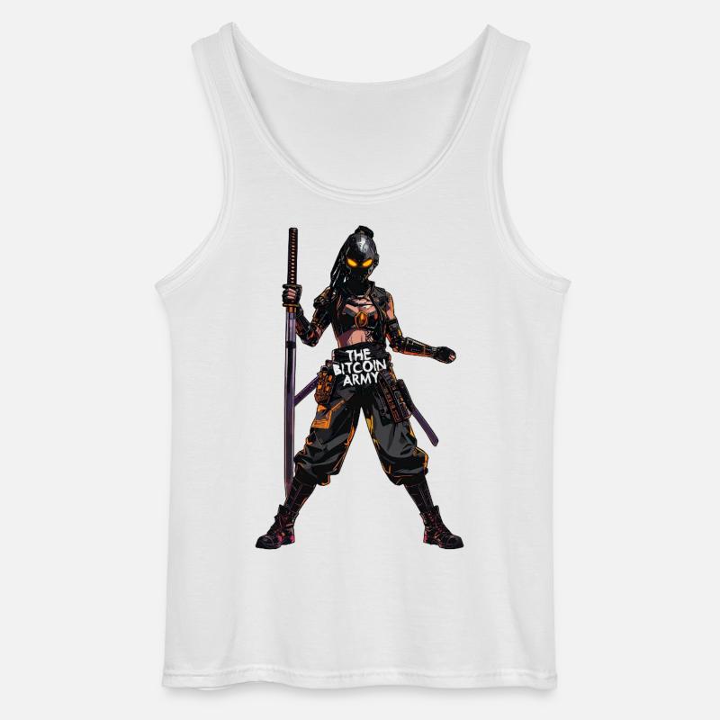 Bitcoin Bazooka – Die Bitcoin-Armee – Samurai 03 - Gildan Männer Tank Top - Weiß
