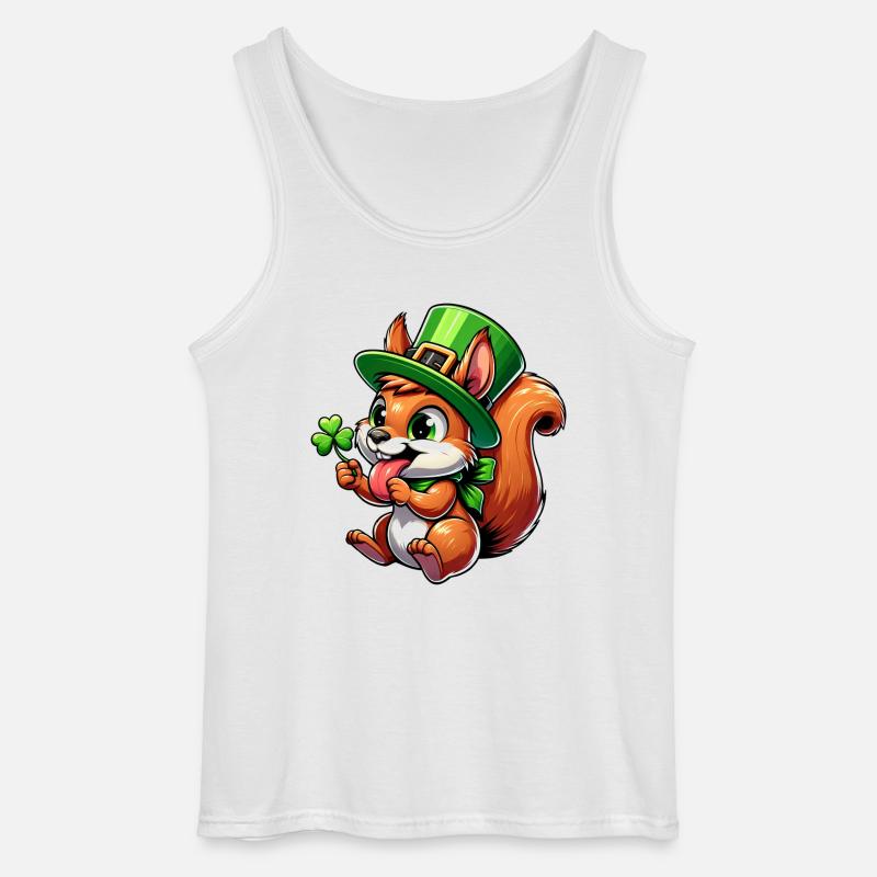 St. Patrick's freches Eichhörnchen - Gildan Männer Tank Top - Weiß