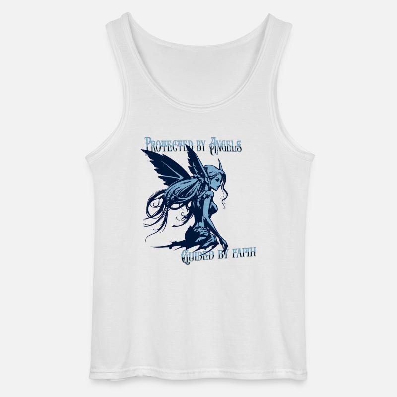 Engel beschützen mich – Glaubensspruch Design - Gildan Männer Tank Top - Weiß