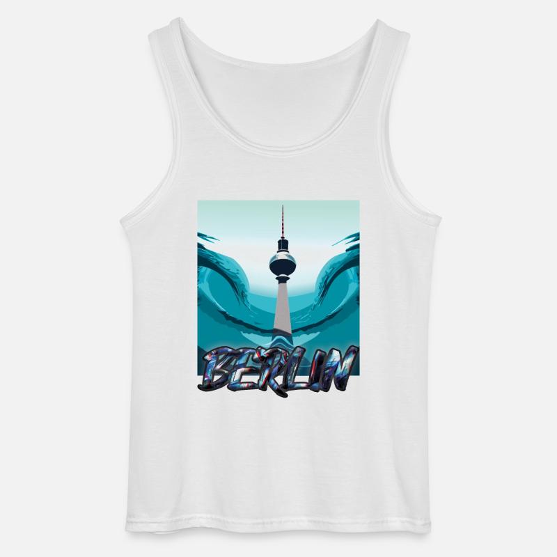 Berlin Wave - Gildan Männer Tank Top - Weiß