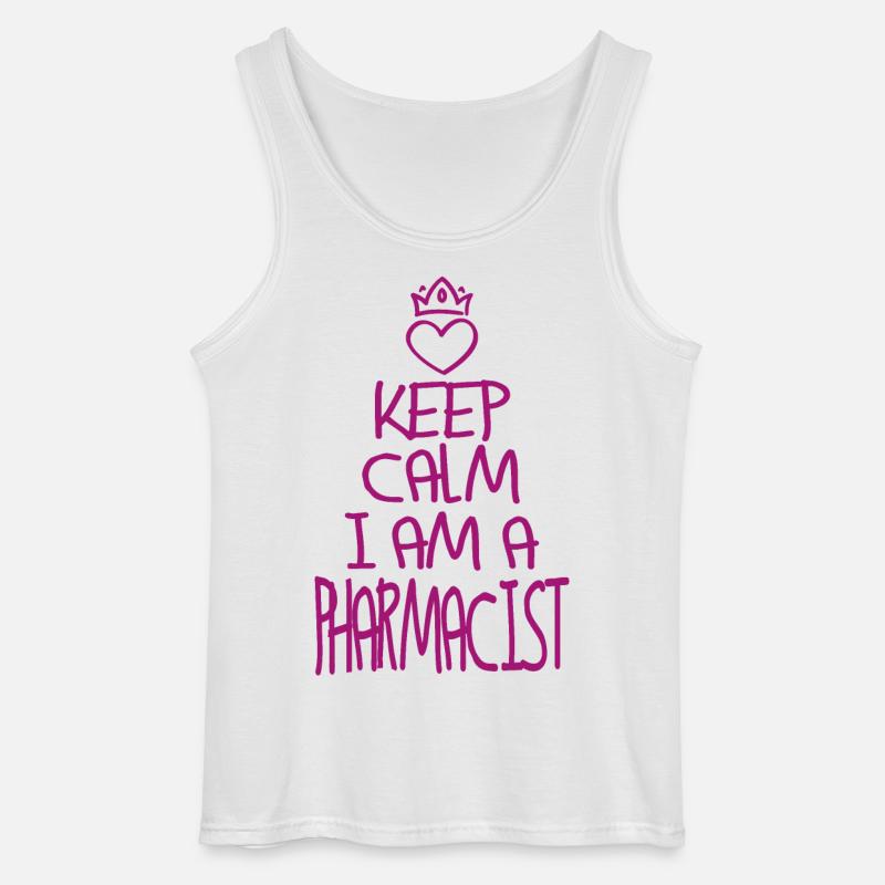 Keep Calm Apotheker cool - Gildan Männer Tank Top - Weiß