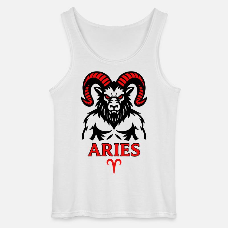 Aries Sternzeichen mit Hörnersymbol - Gildan Männer Tank Top - Weiß
