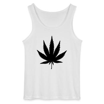 weed leaf design - Gildan Männer Tank Top - Weiß - Vorne - AI Model Male 185 dark (185cm)