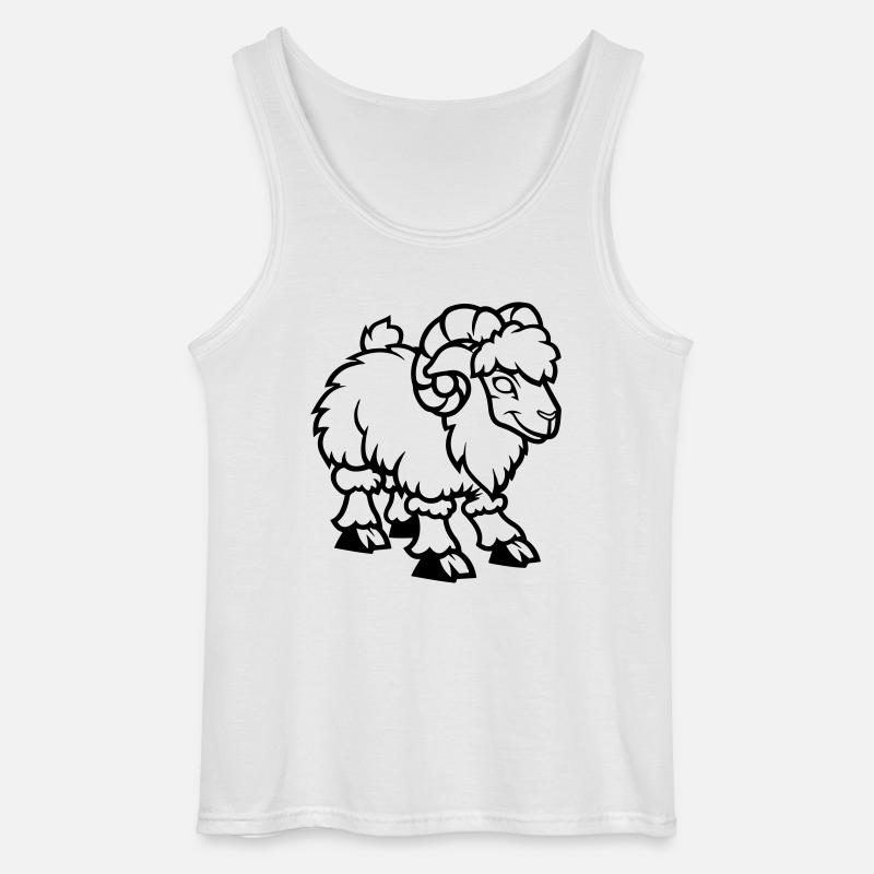 schaf comic steinbock - Gildan Männer Tank Top - Weiß