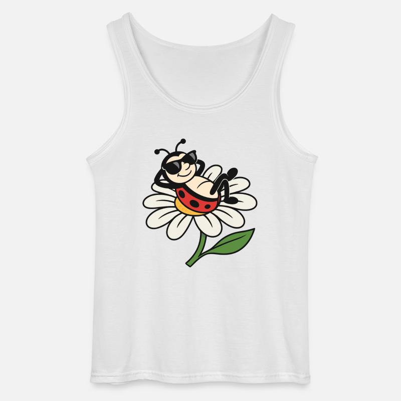 Cooler Marienkäfer auf Daisy - Gildan Männer Tank Top - Weiß